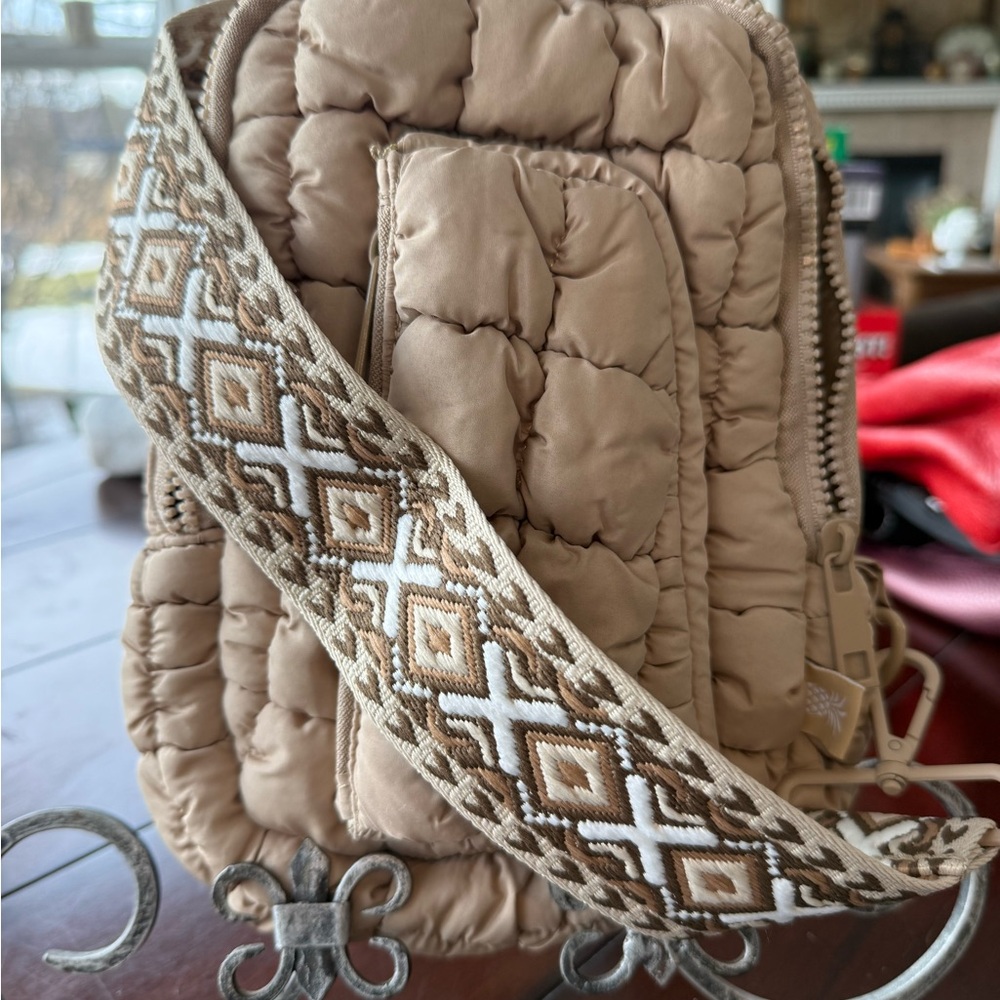 Simply Southern Tan Quilted Crossbody Bag